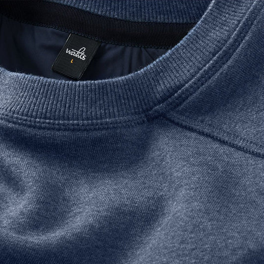 Moore - Crew Neck Sweater - Blue Melange