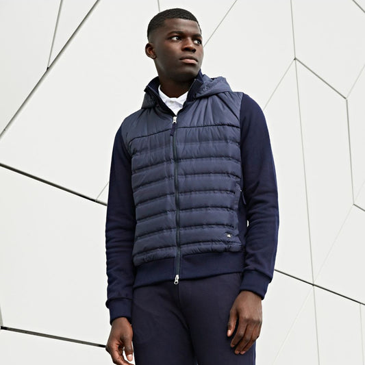 - Smith - Quilted Sweat Jacket - Navy Blue