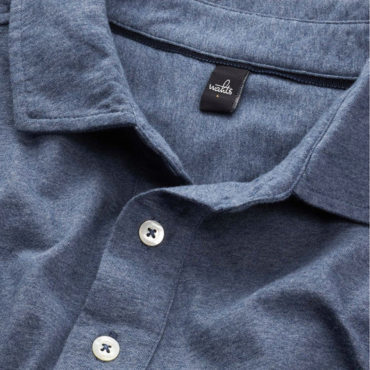 - Norton - Jersey Polo Shirt - Blue Melange
