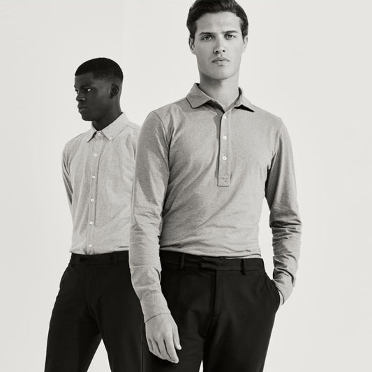 - Norton - Jersey Polo Shirt - Blue Melange