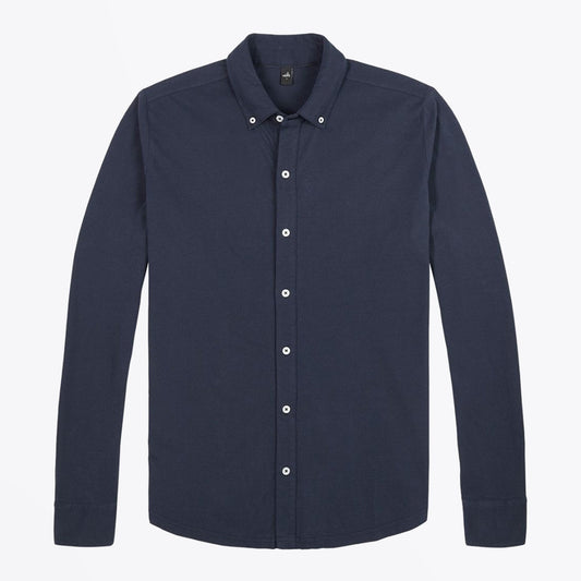 Fleming - Jersey Cotton Shirt - Navy Blue