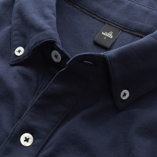 Fleming - Jersey Cotton Shirt - Navy Blue