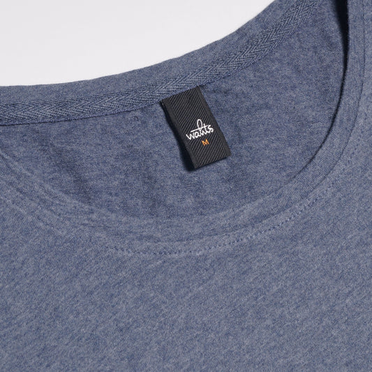 - Woods - Crew Neck T-shirt - Blue Melange