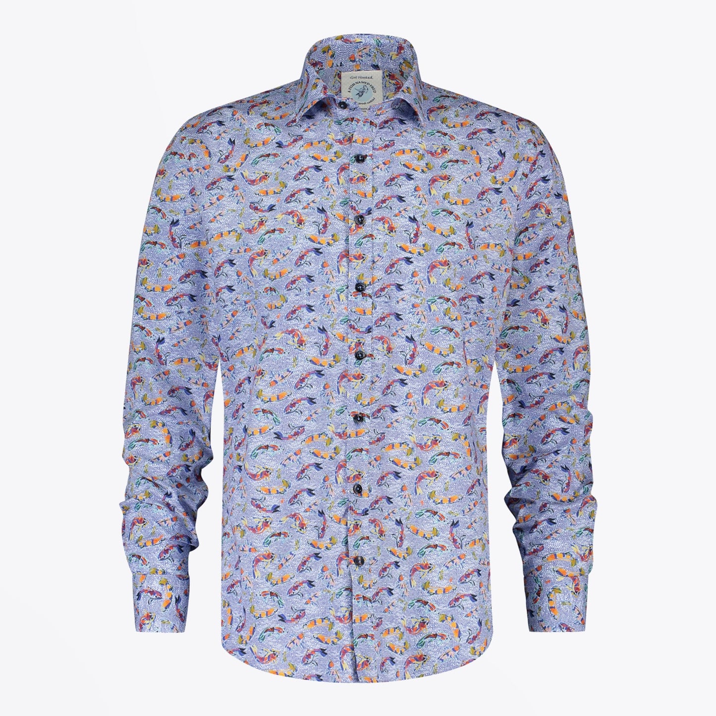 - Art Fishes Print Shirt - Blue/Multi