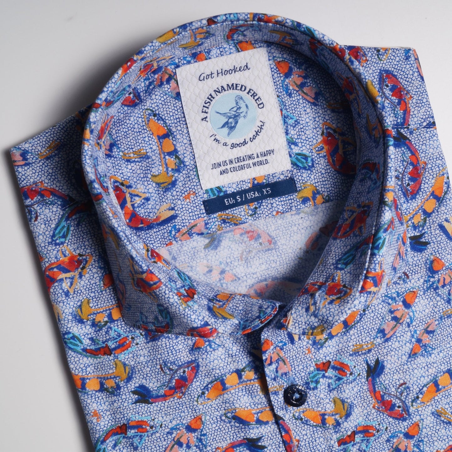 - Art Fishes Print Shirt - Blue/Multi