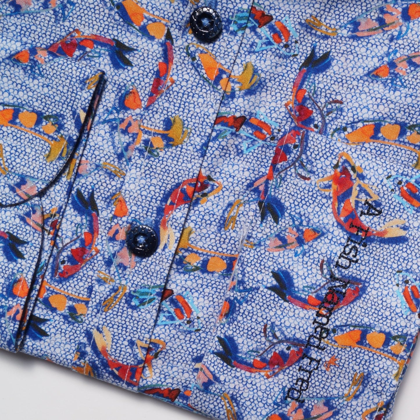- Art Fishes Print Shirt - Blue/Multi