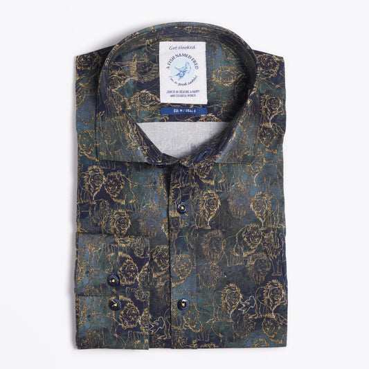 Lion Print Shirt - Green