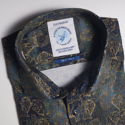 Lion Print Shirt - Green