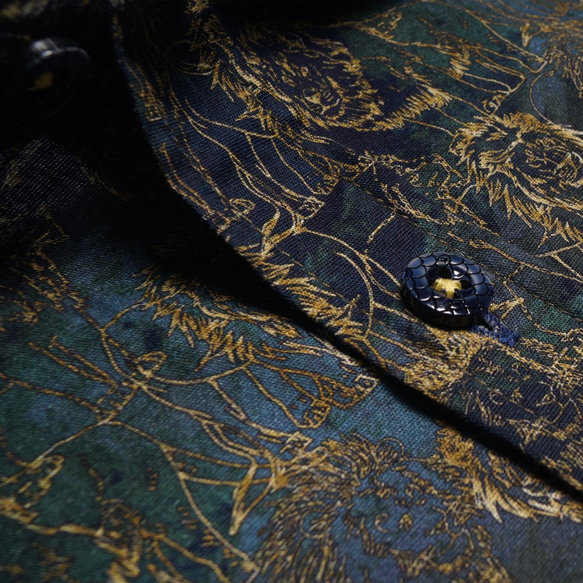 A Lion Print Shirt - Green