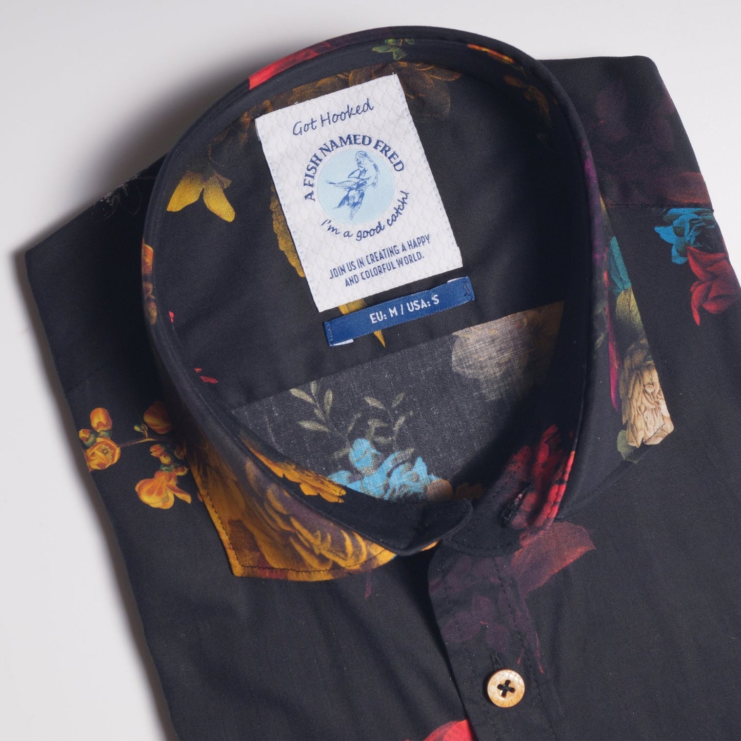 Flower Painting Print Shirt - Black/Multi