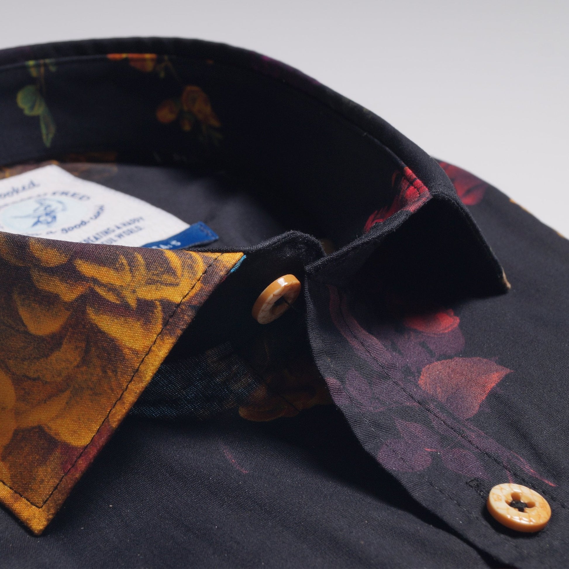 A Flower Painting Print Shirt - Black/Multi