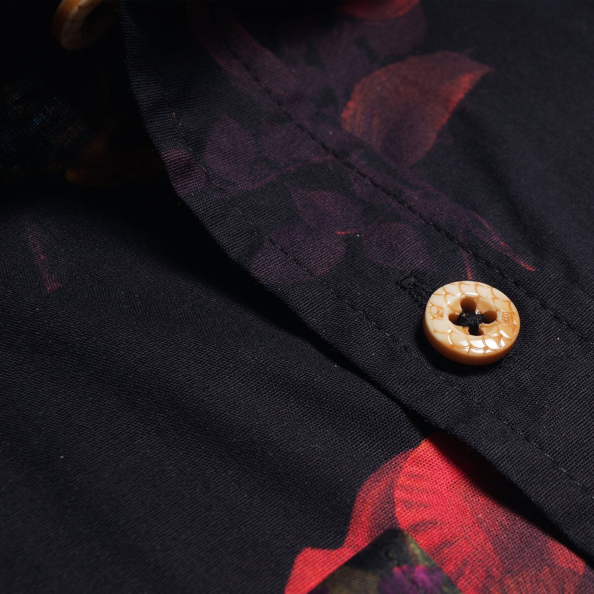 A Flower Painting Print Shirt - Black/Multi