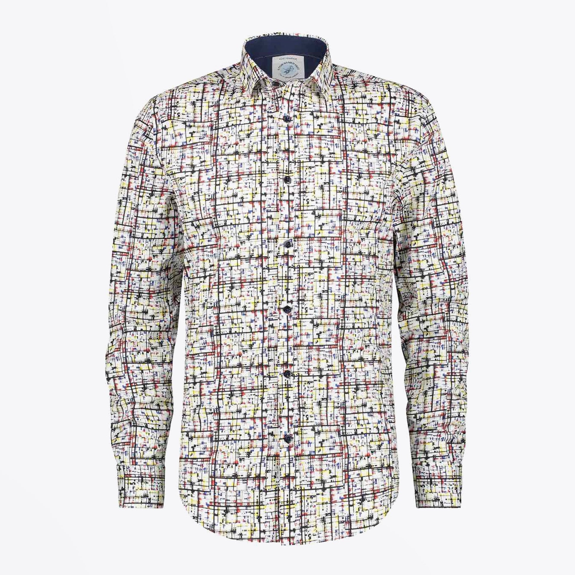 A Mondrian Art Print Shirt - White/Multi