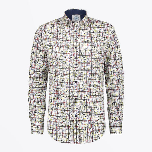 Mondrian Art Print Shirt - White/Multi