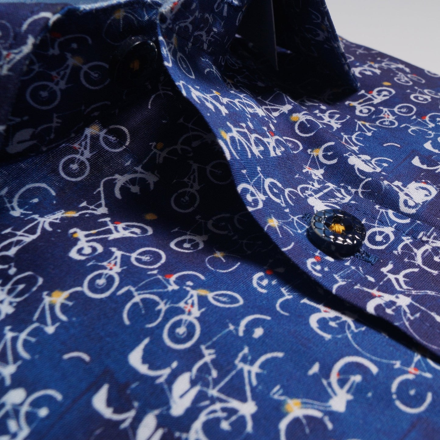 - Bicycle Stamps Print Shirt - Blue