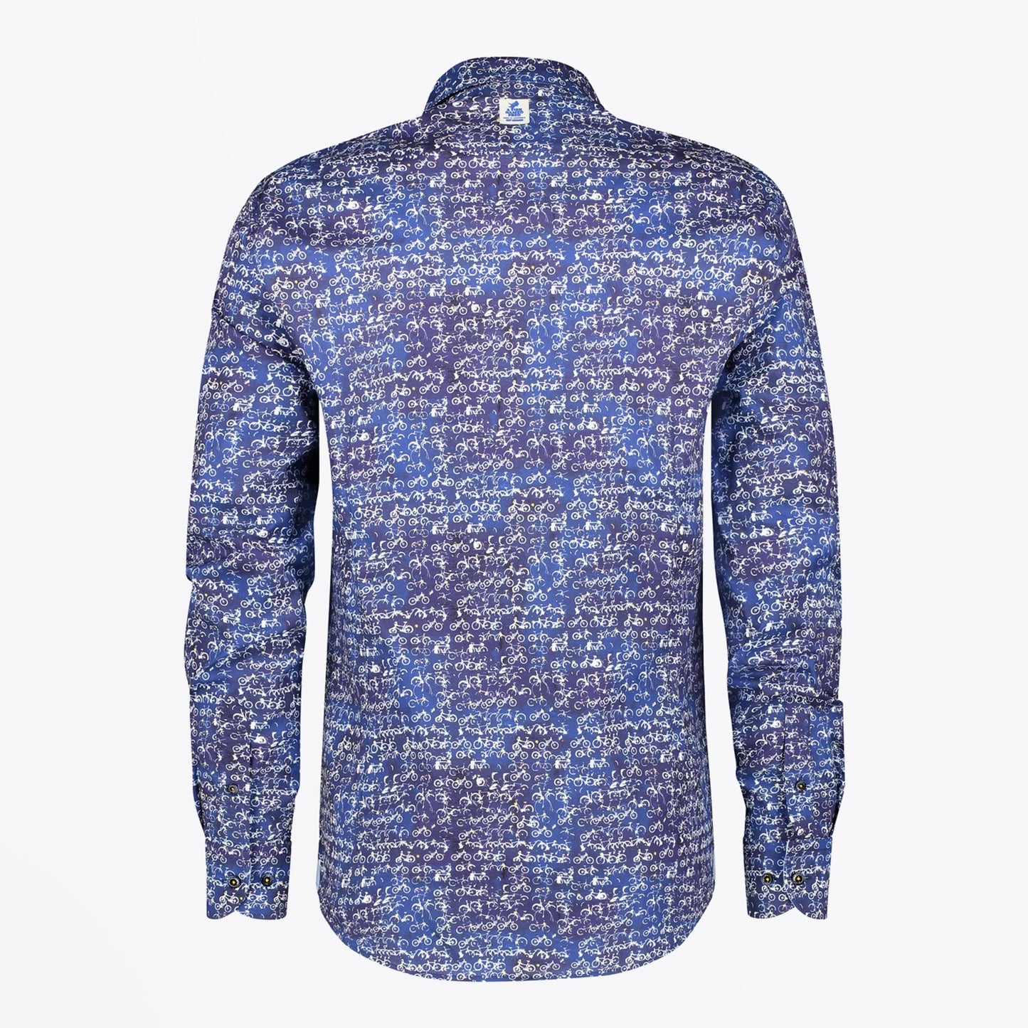 - Bicycle Stamps Print Shirt - Blue