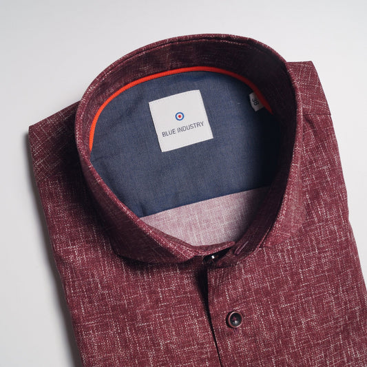 - Weave Print Shirt - Red