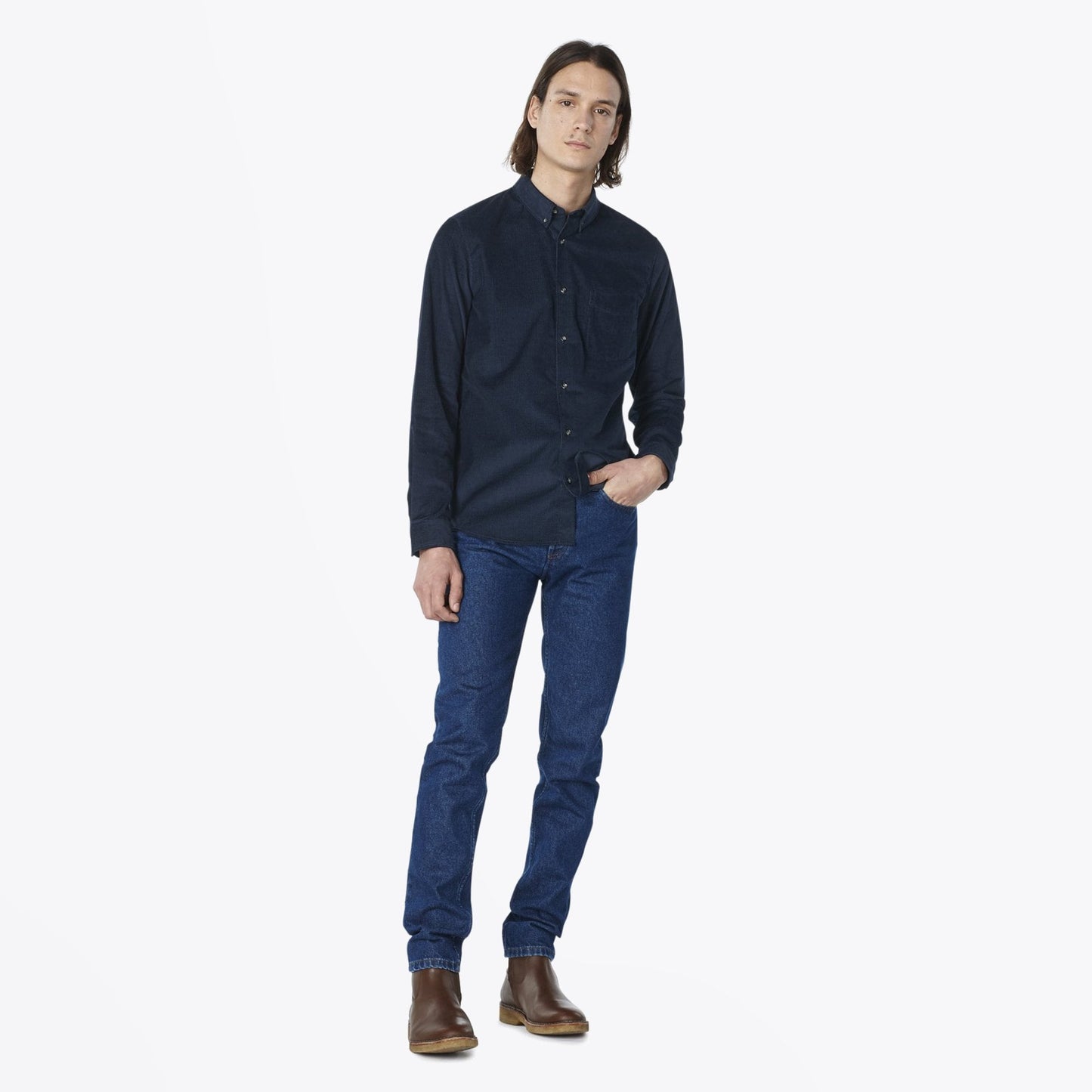 - Serge - Corduroy Shirt - Navy