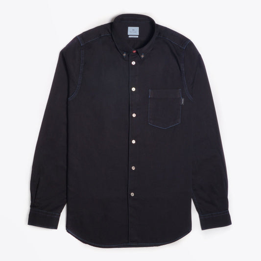 - Contrast Stitch Shirt - Black