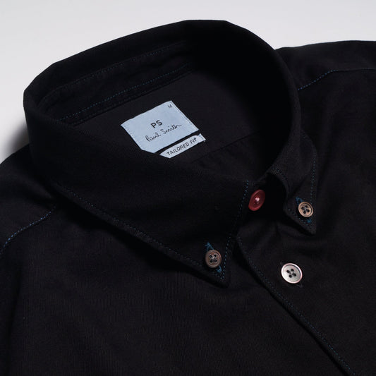 - Contrast Stitch Shirt - Black
