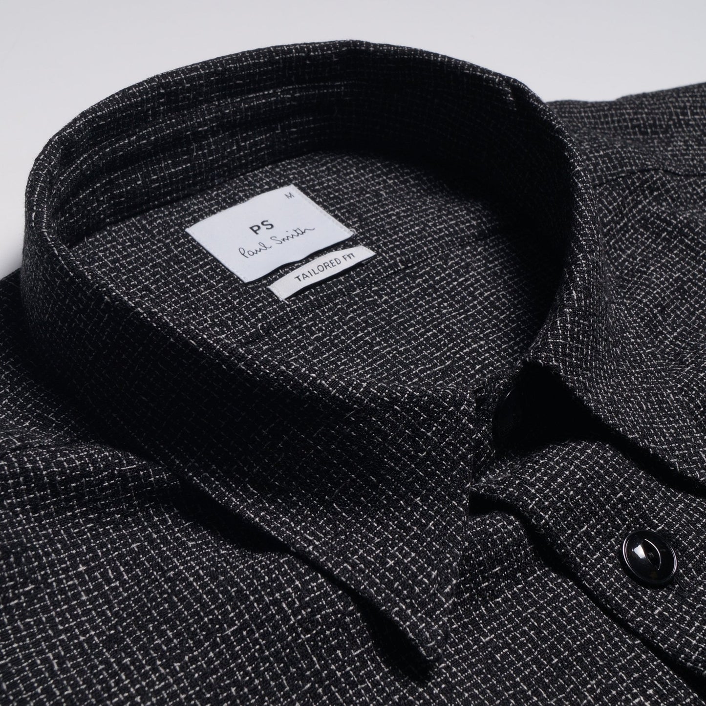 Woven Grid Pattern Shirt - Black