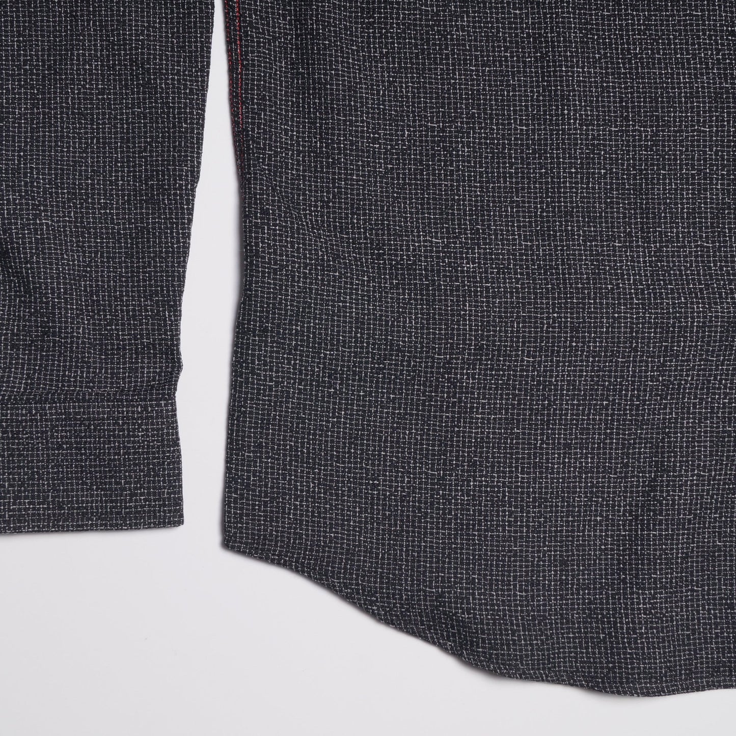 Woven Grid Pattern Shirt - Black