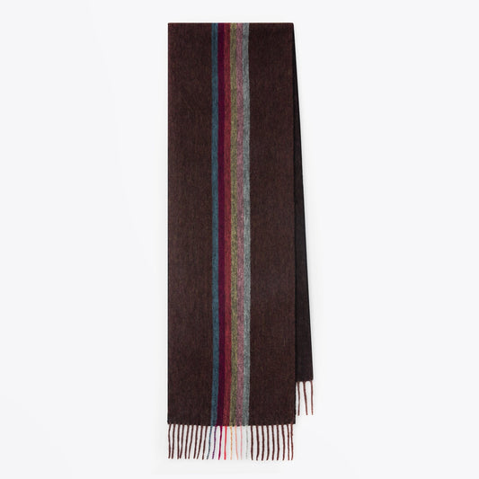 - Cashmere 'Artist Stripe' Scarf - Red/Multi