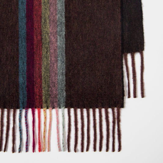 - Cashmere 'Artist Stripe' Scarf - Red/Multi