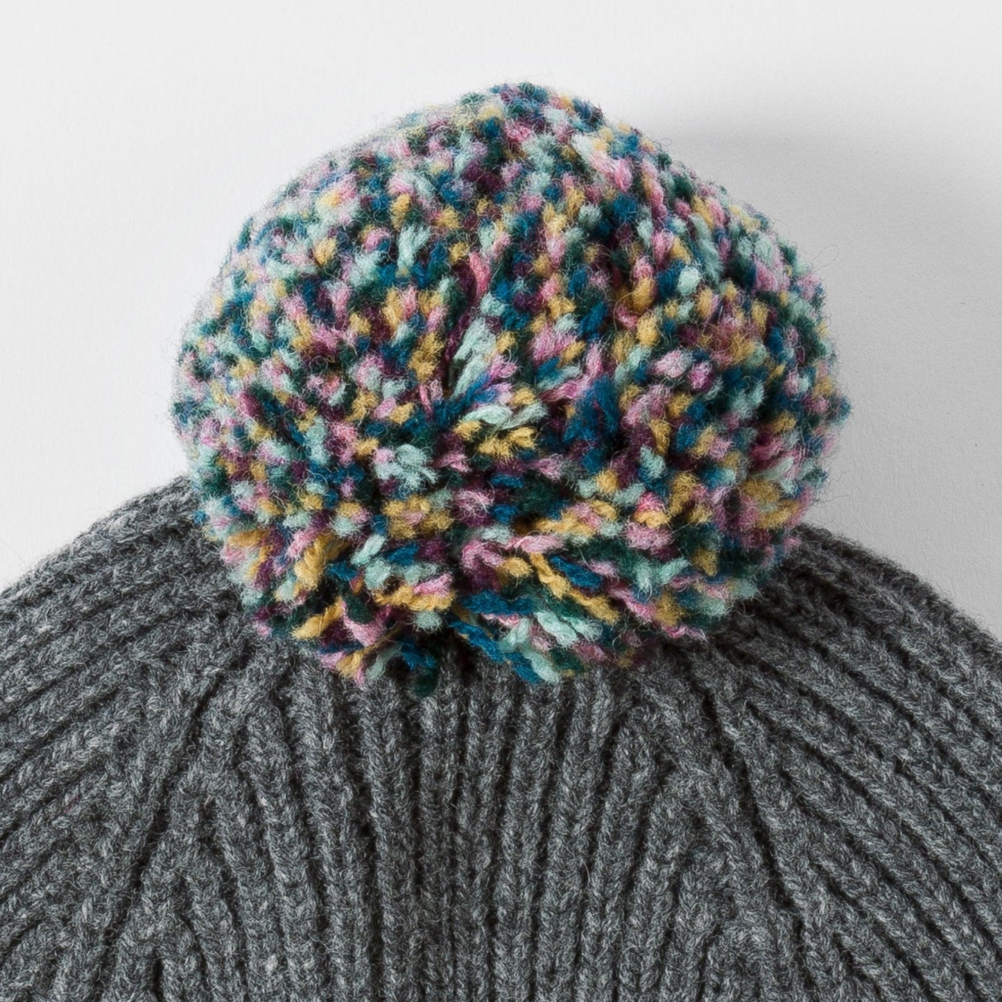 - Wool Bobble Hat - Grey