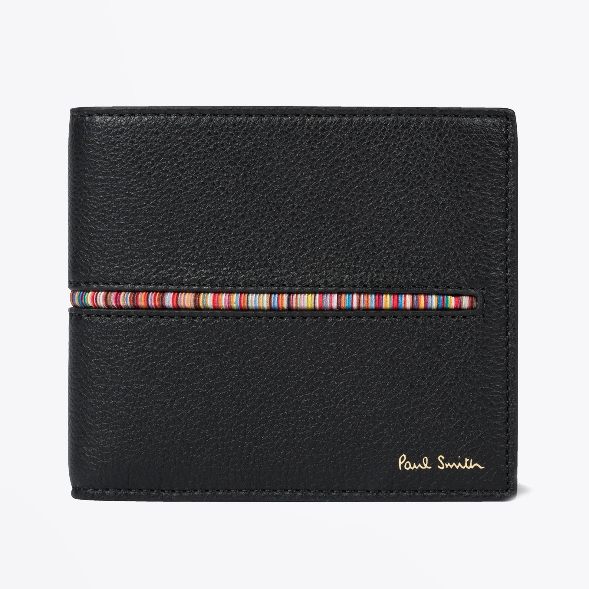 Paul Leather Billfold Wallet With 'Signature Stripe' Insert - Black