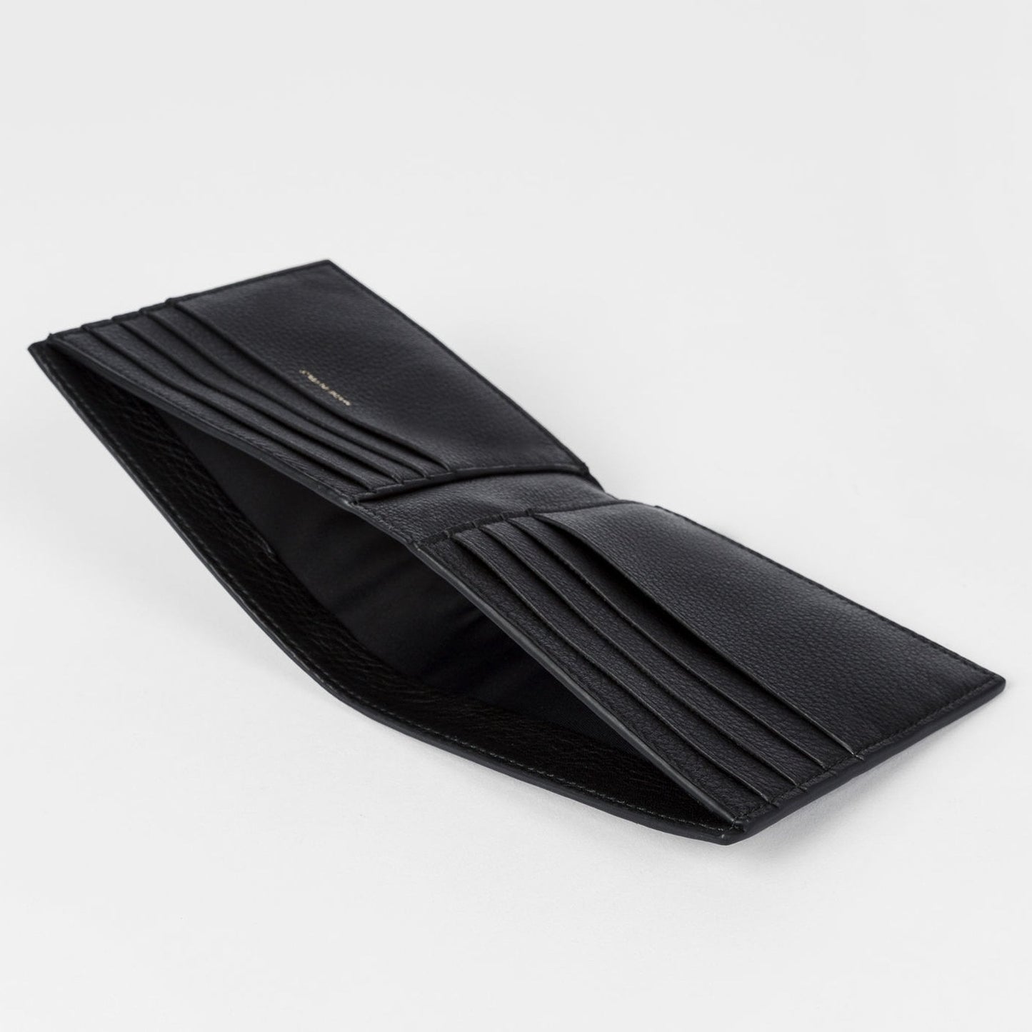 Leather Billfold Wallet With 'Signature Stripe' Insert - Black