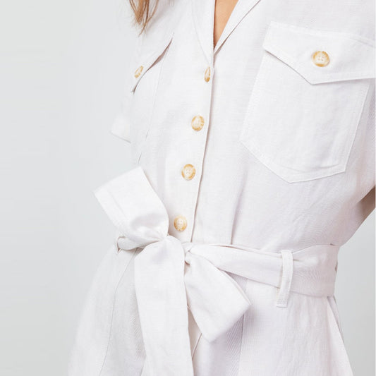 Georgie - Tie Playsuit - Stone