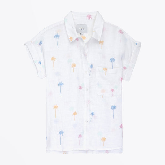 - Whitney - Neon Palms Shirt - White