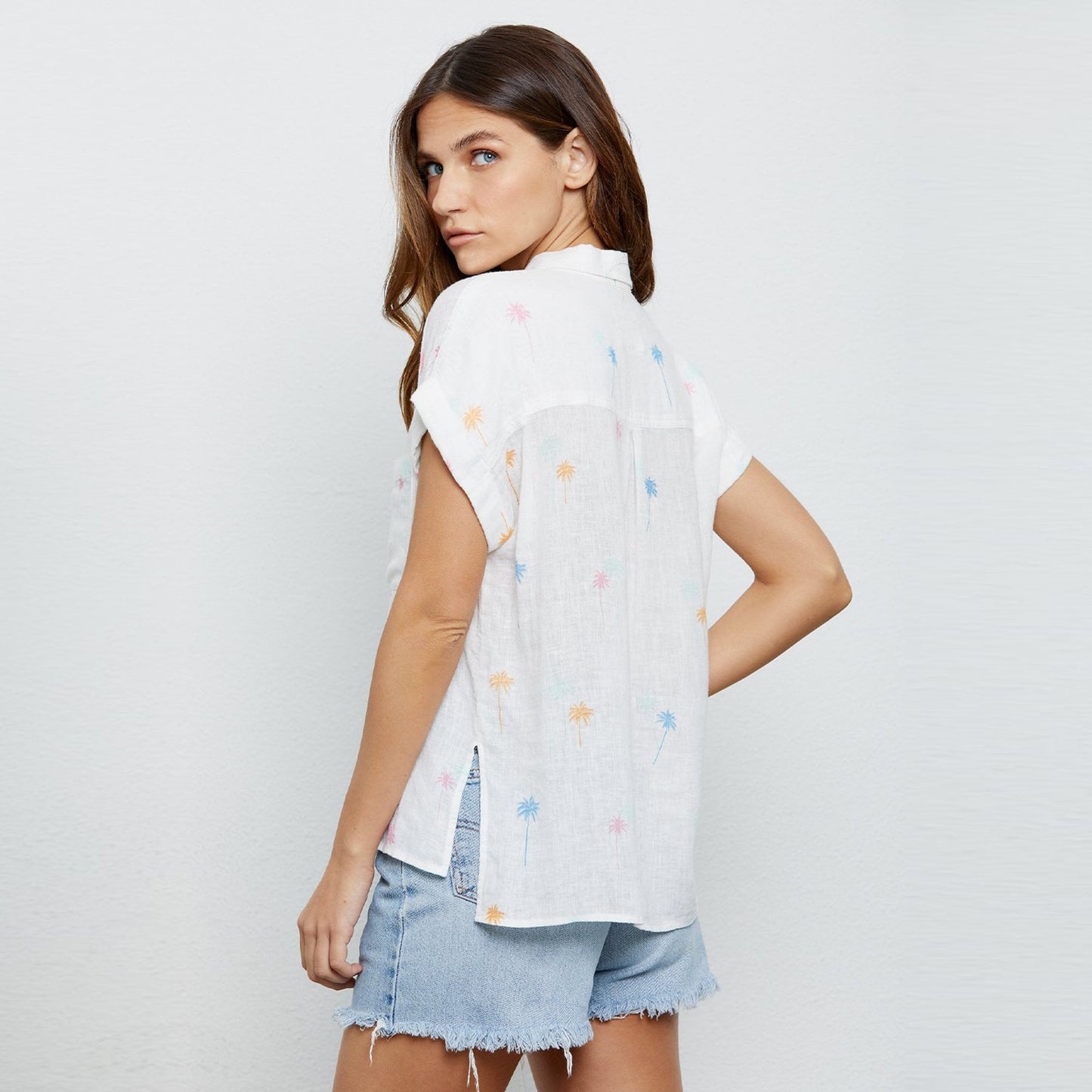 - Whitney - Neon Palms Shirt - White