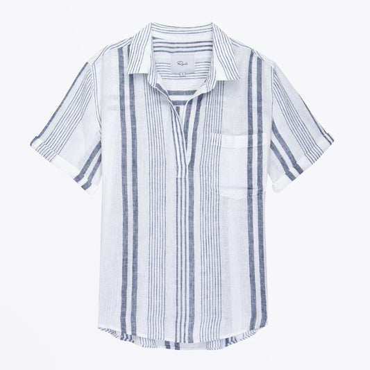 - Savannah - Stripe Top - White