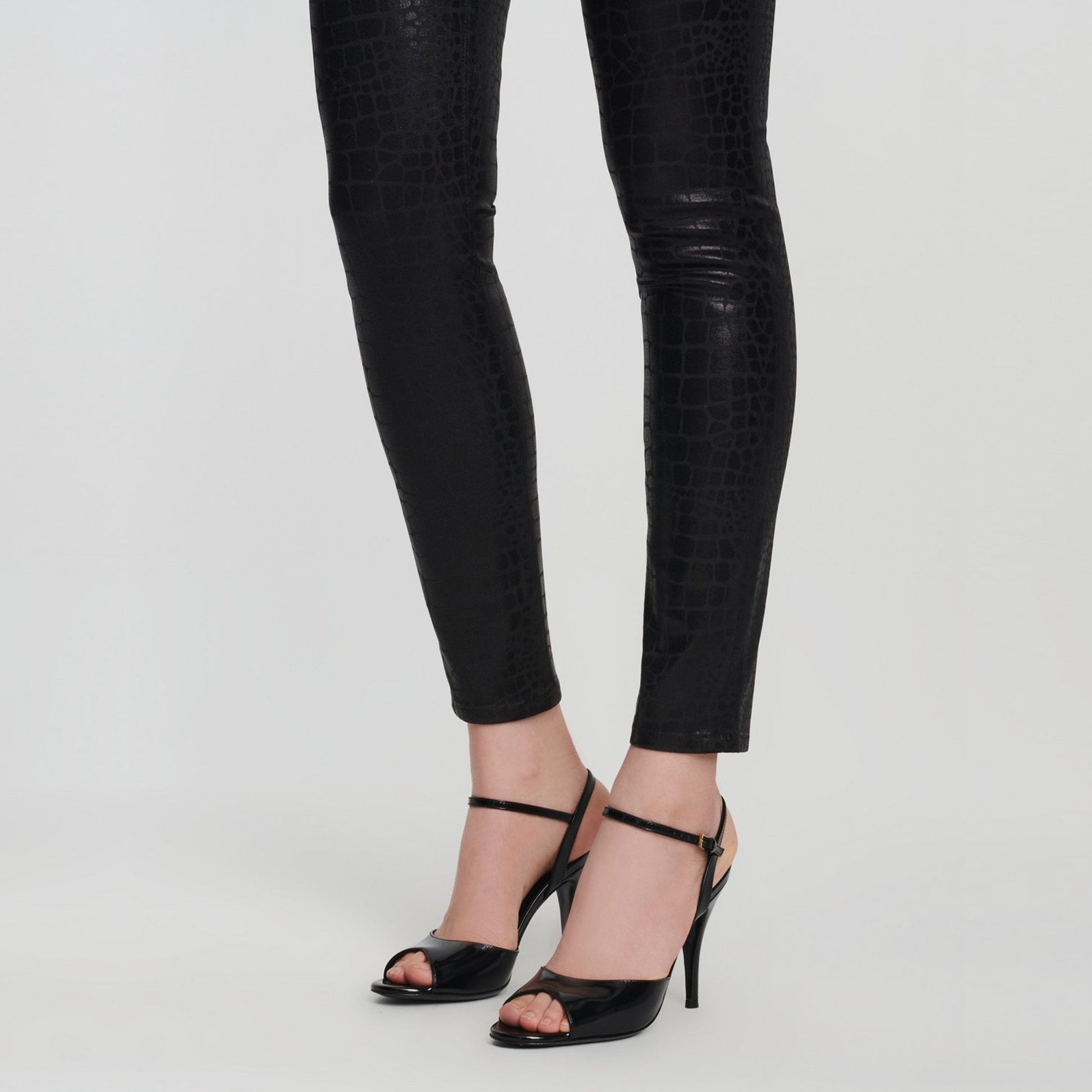 J Leenah High Rise Skinny Ankle Coated Jeans - Caiman Print