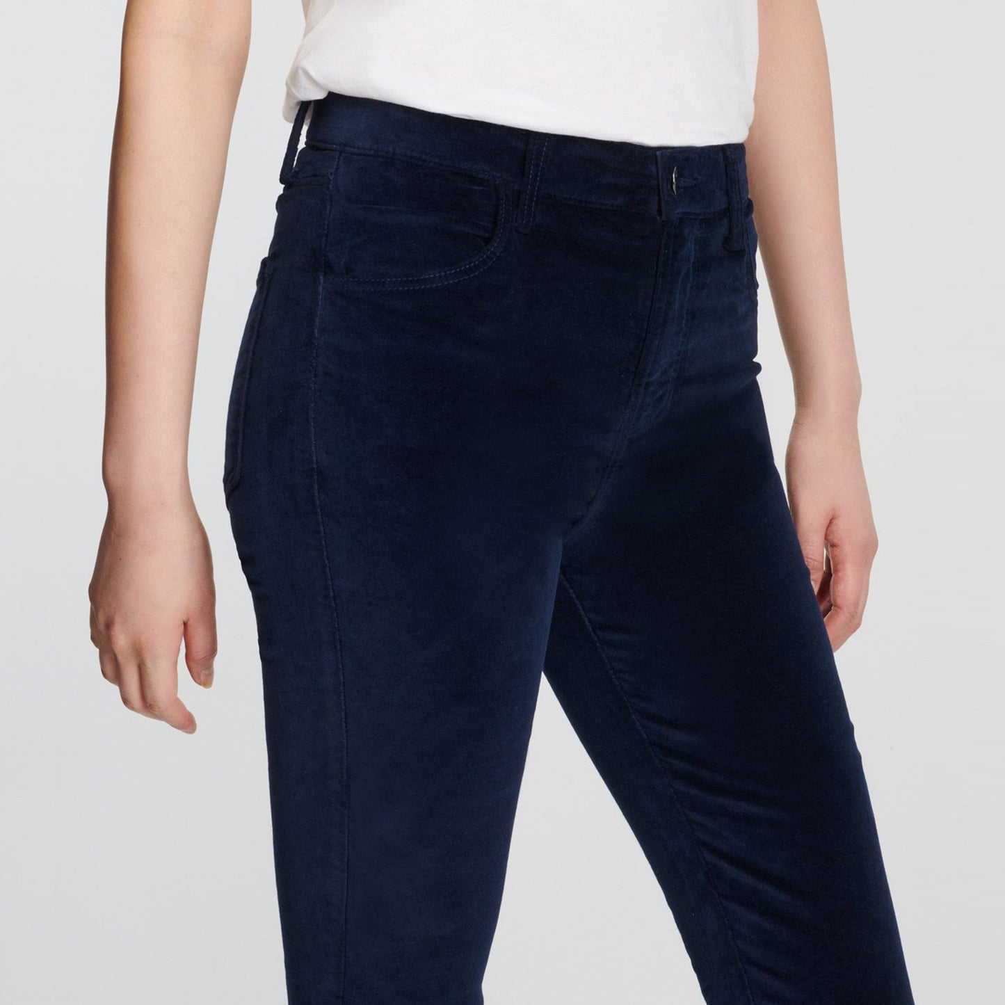 Maria High Rise Skinny Velvet Jeans - Night Out