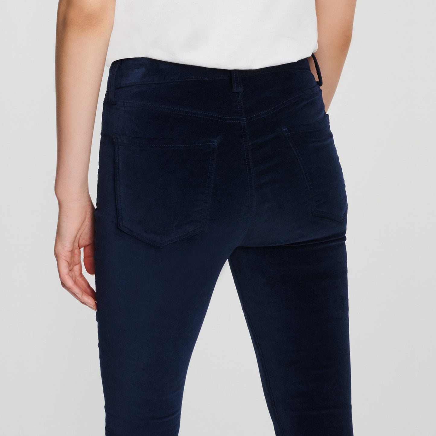 Maria High Rise Skinny Velvet Jeans - Night Out