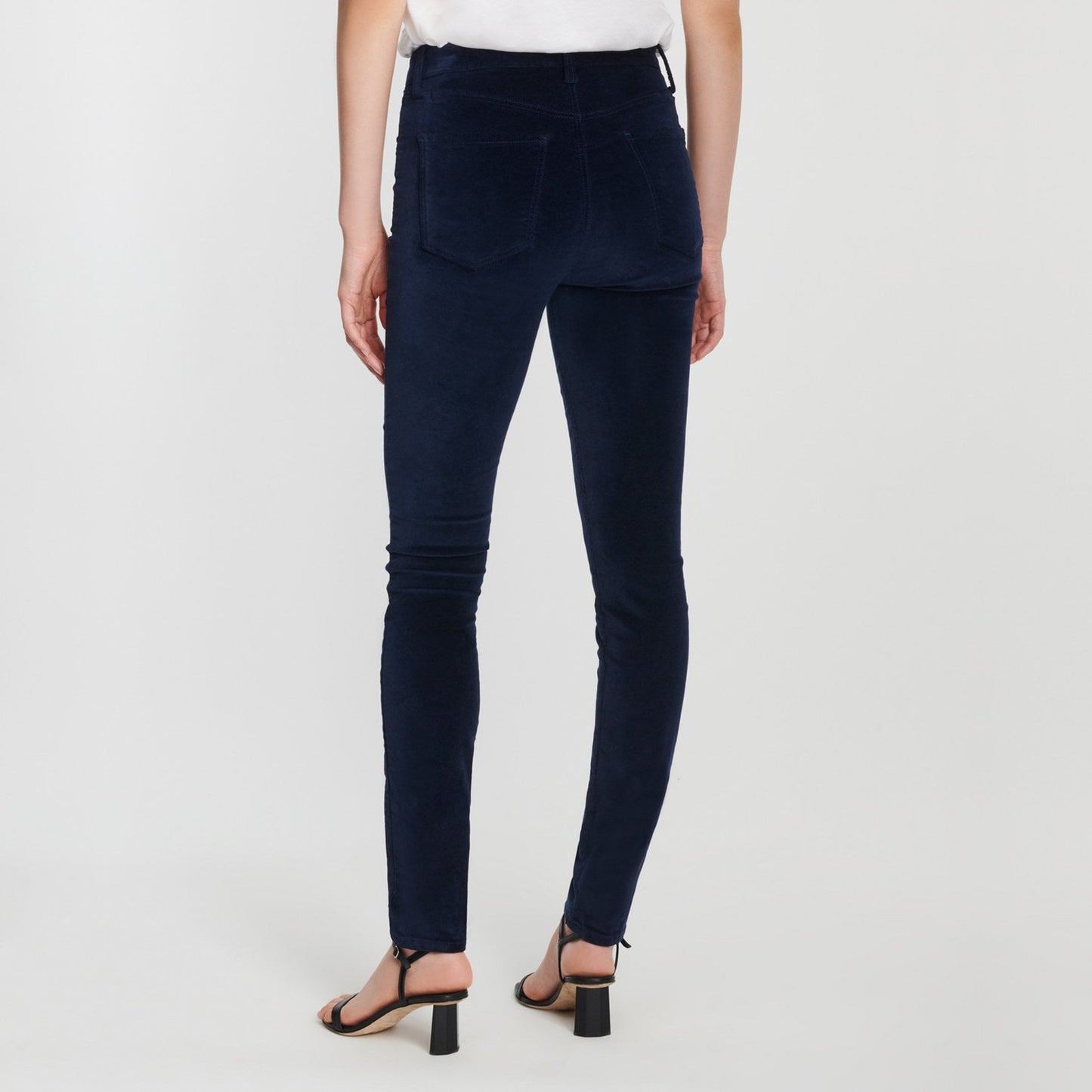 Maria High Rise Skinny Velvet Jeans - Night Out
