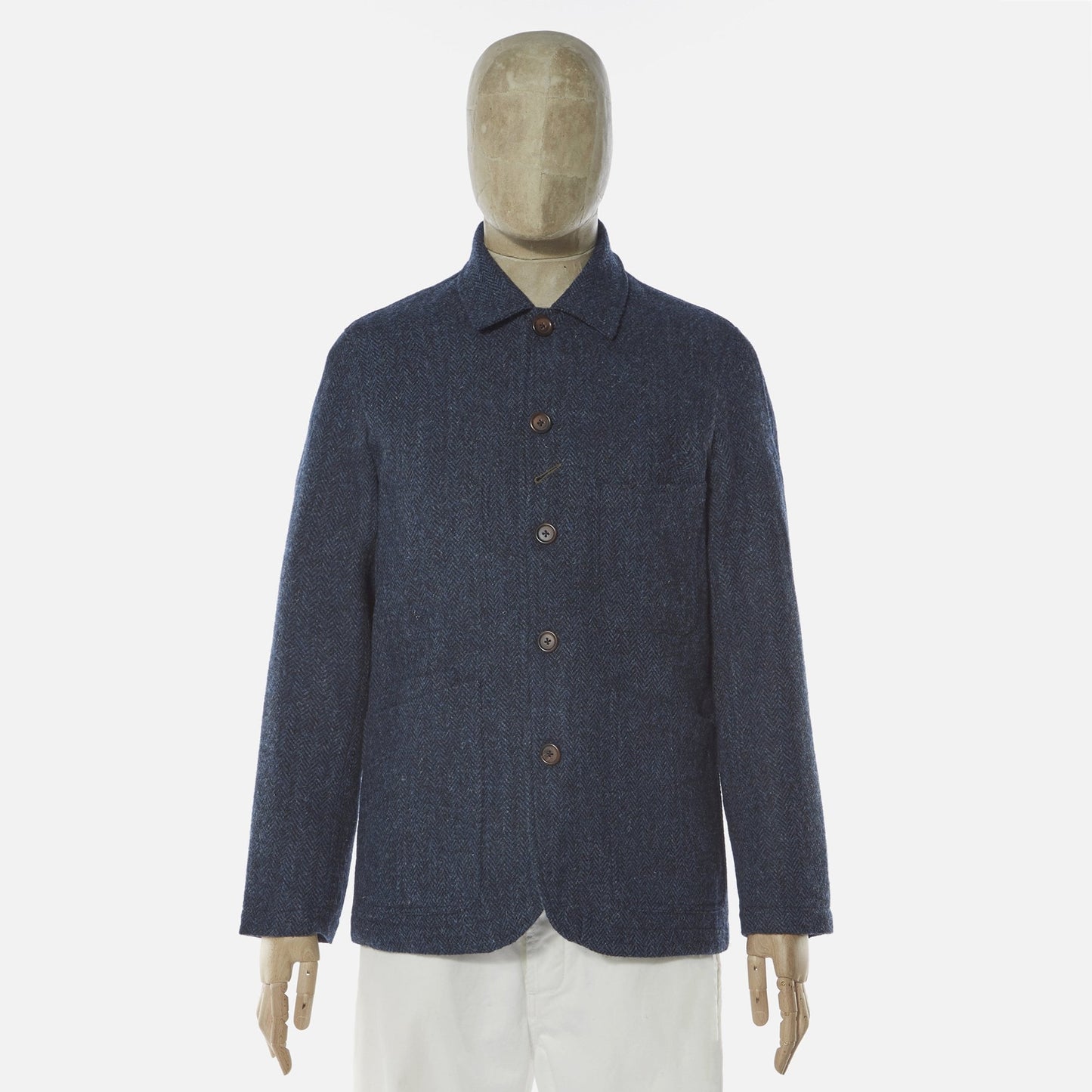 Harris Tweed Bakers Jacket - Navy