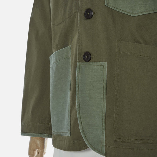 - Twill Patched Bakers Jacket - Green