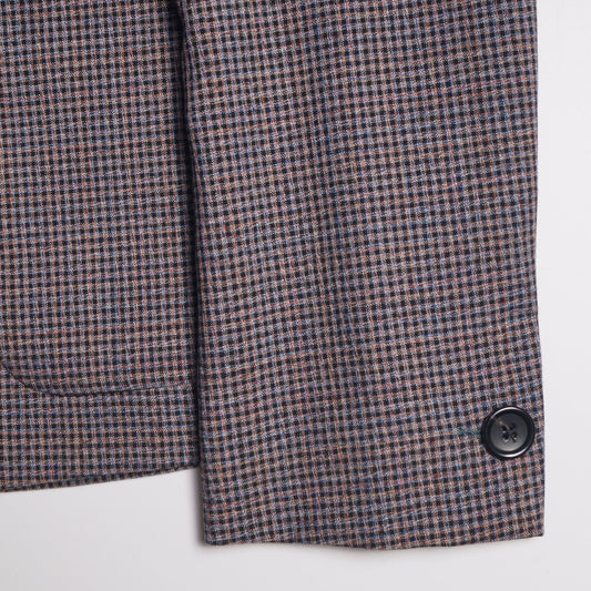 - Checked Wool Jacket - Brown