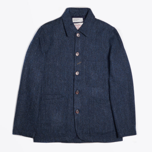 Harris Tweed Bakers Jacket - Navy