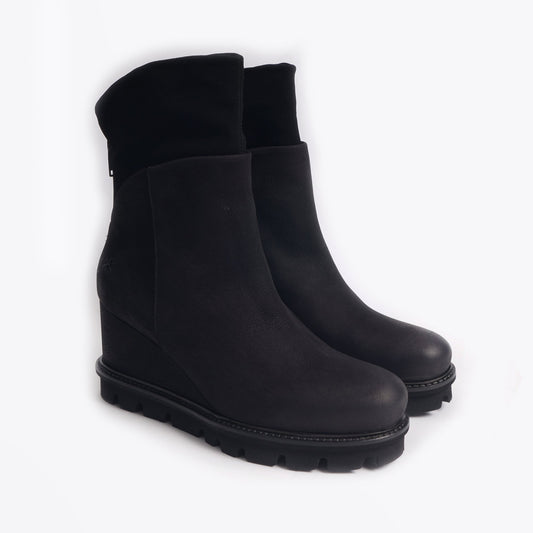 - Nubuck Ankle Boots - Black