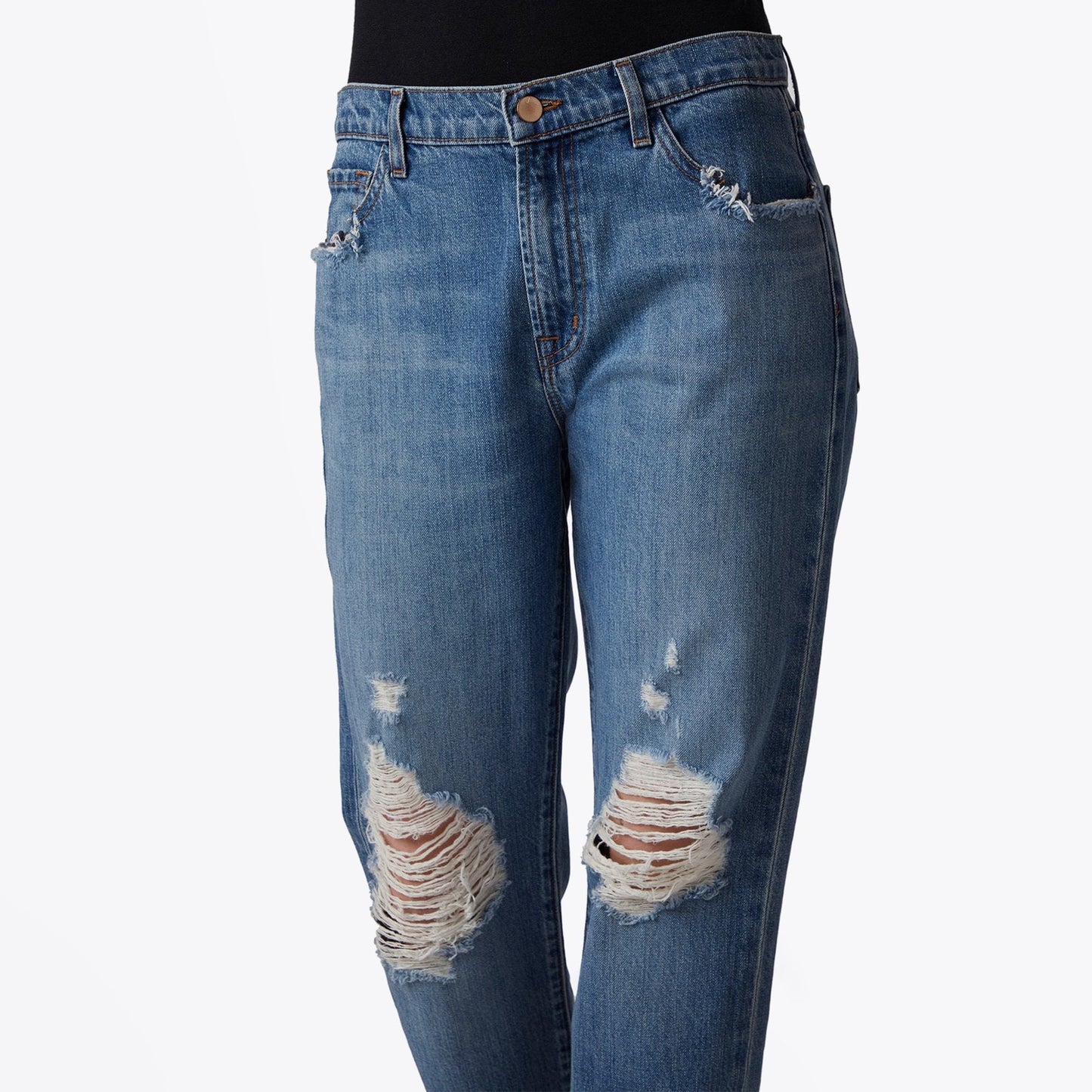- Tate Boyfriend Fit Jeans - Senska Destruct