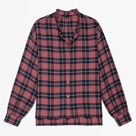 - Andie - Checked Shirt - Rose Indigo