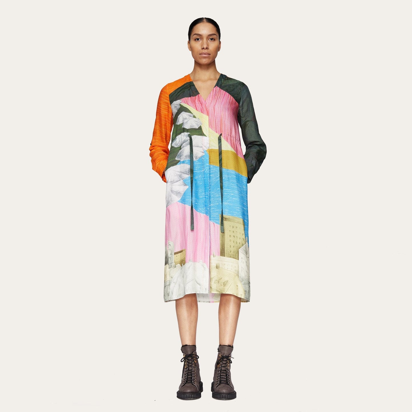 - Camilla - Landscape Printed Dress - Multi