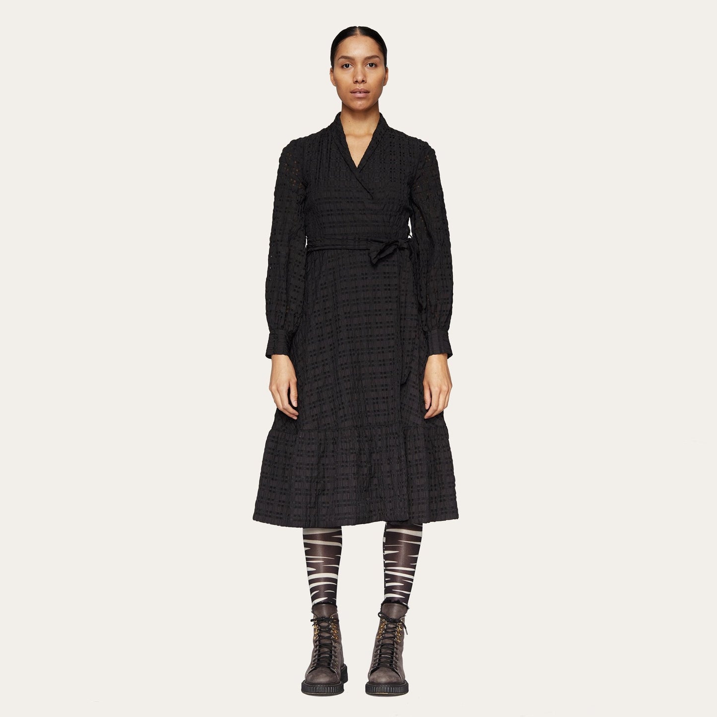 Niki - Gingham Dress - Black