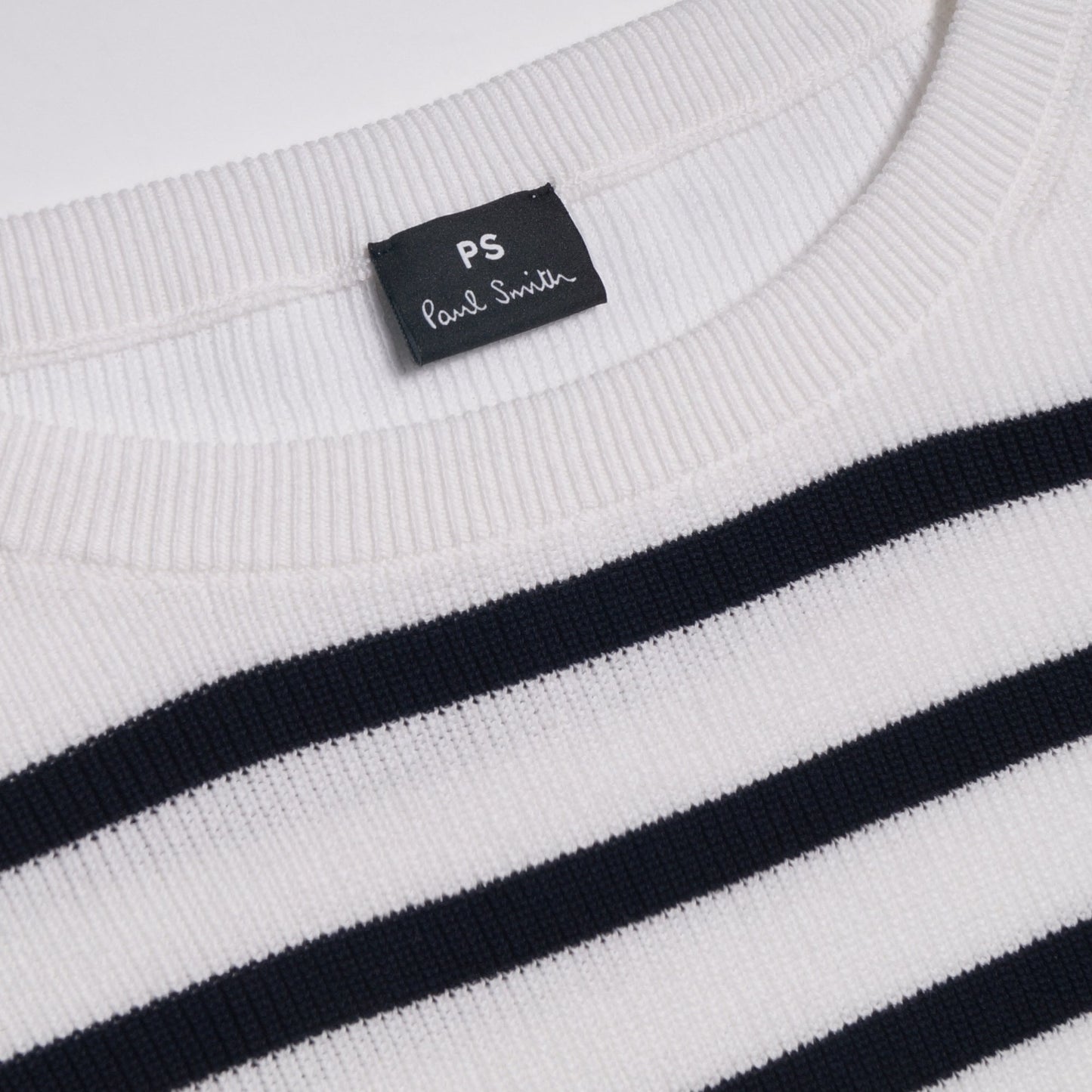 - Striped Knitted Sweater - White