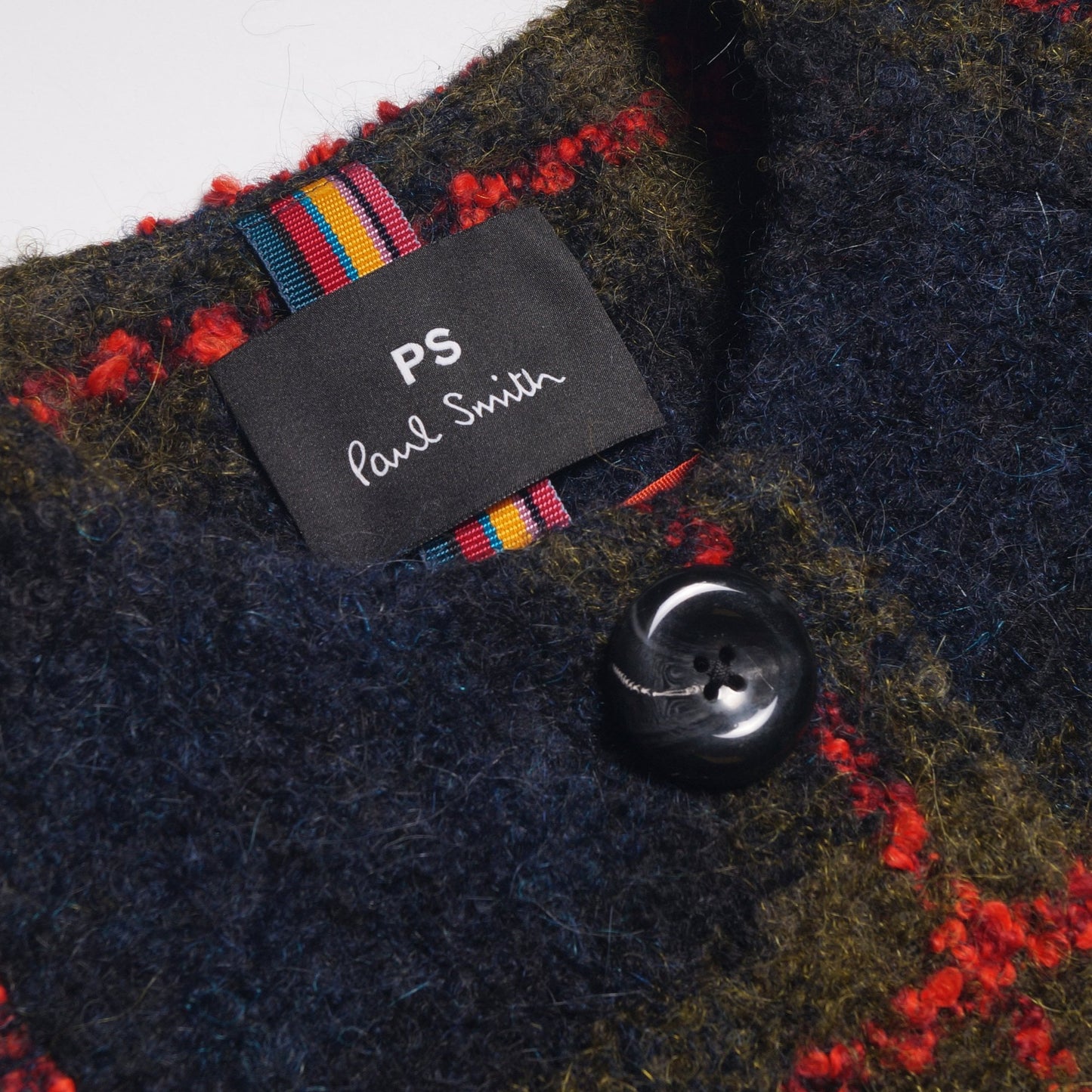Lined Checked Coat - Navy/Multi